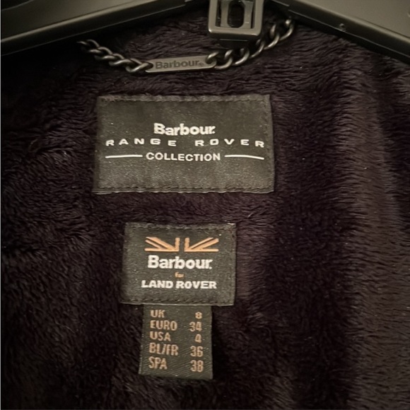 Barbour Black Land Rover Terrain Quilted Parka Size 4 - Picture 6 of 16